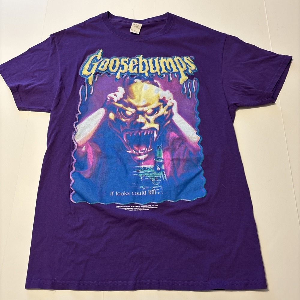 Vintage Goosebumps Shirt Adult Medium Purple 90s Spooky Horror RL Stine Y2K